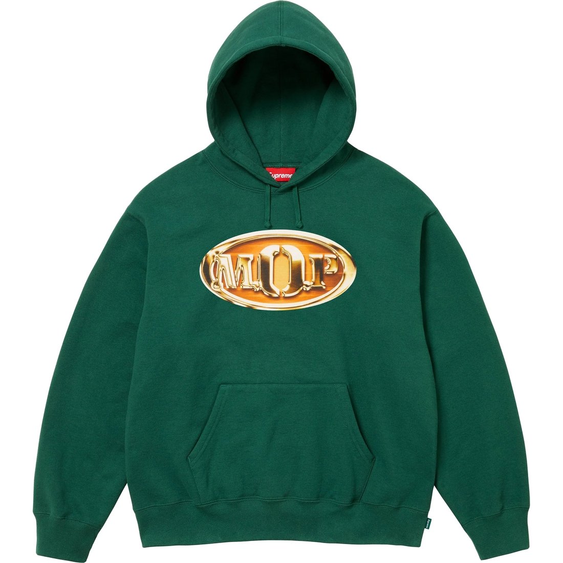 Details on M.O.P. Hooded Sweatshirt Dark Green from fall winter
                                                    2024 (Price is $178)