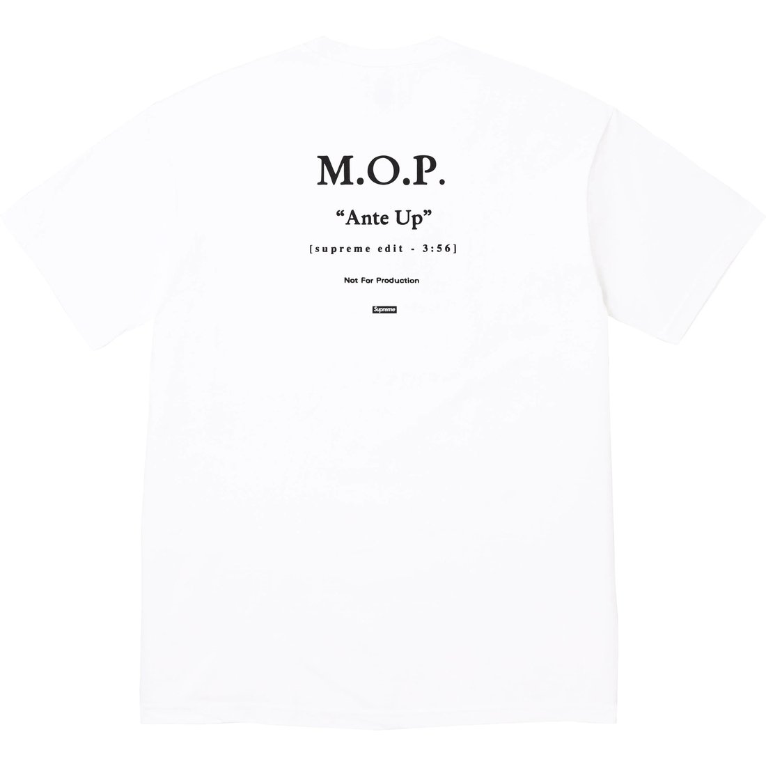 Details on M.O.P. Tee White from fall winter
                                                    2024 (Price is $48)