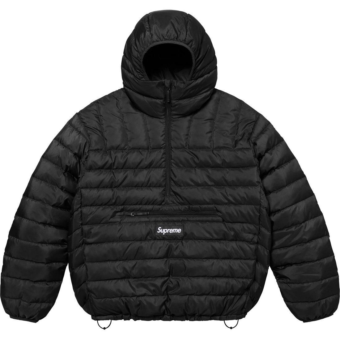 Details on Micro Down Half Zip Hooded Pullover Black from fall winter
                                                    2024 (Price is $238)