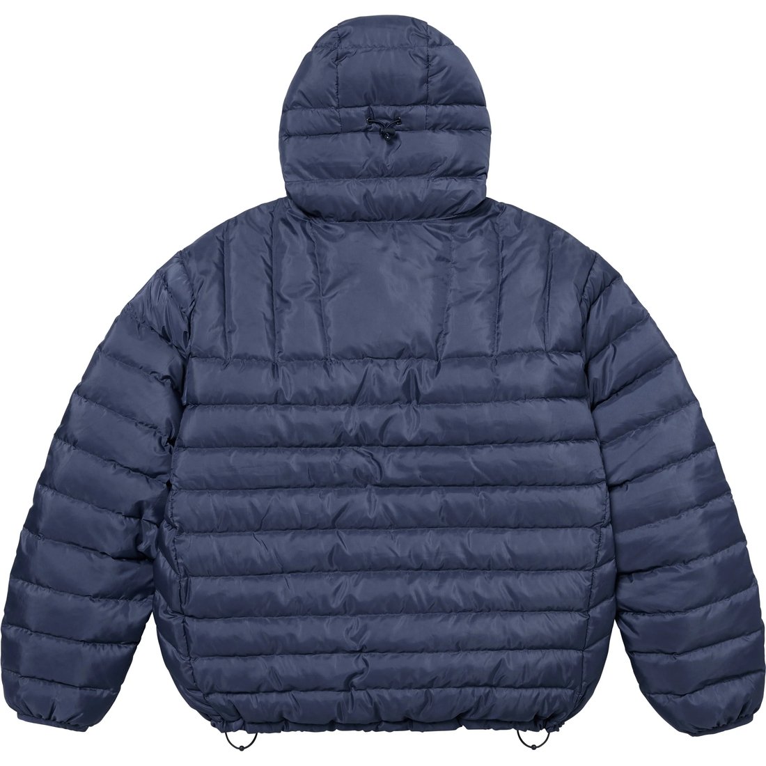 Details on Micro Down Half Zip Hooded Pullover Navy from fall winter
                                                    2024 (Price is $238)