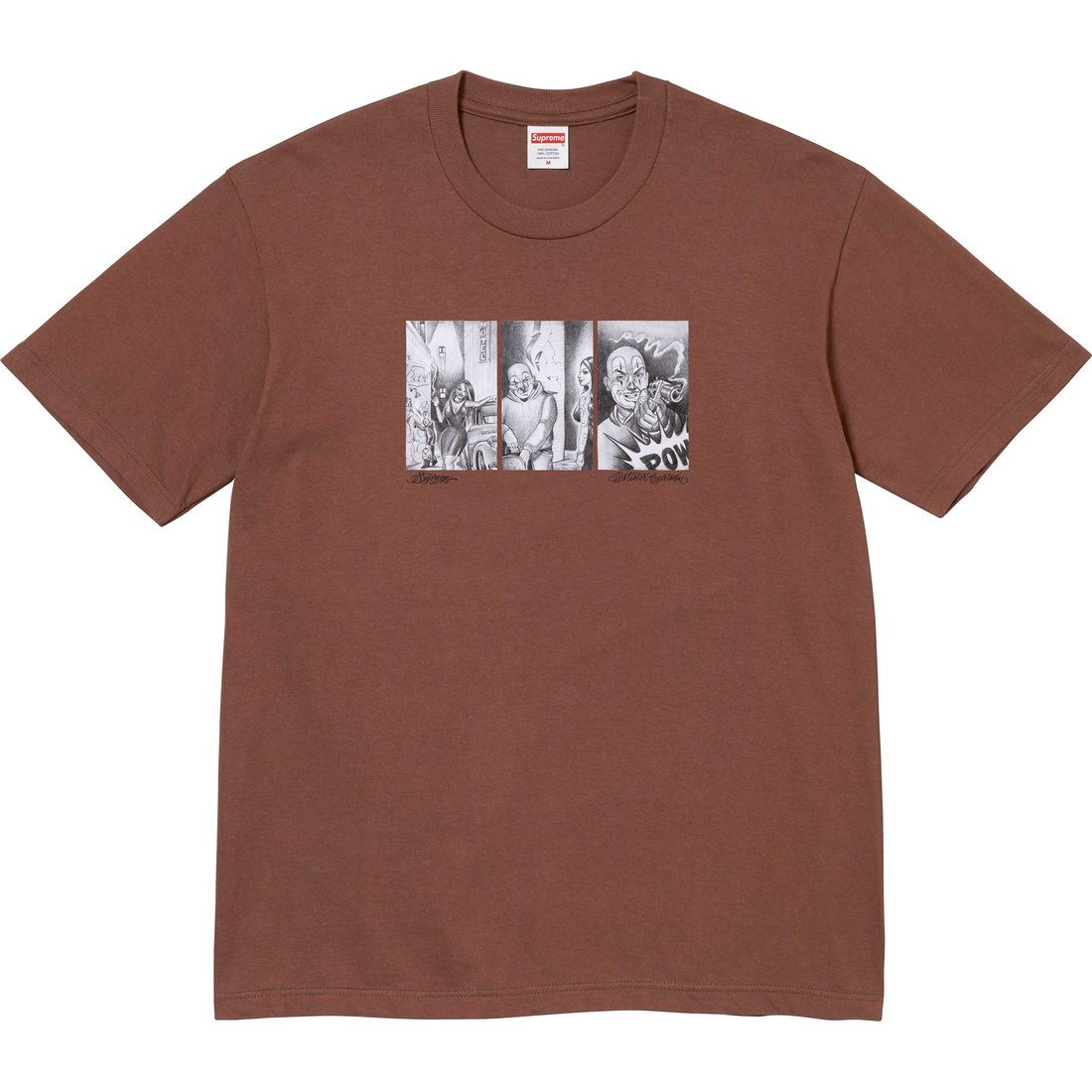 Details on Mister Cartoon Pow Tee Brown from fall winter
                                                    2024 (Price is $40)