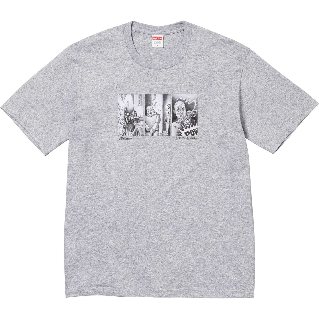 Details on Mister Cartoon Pow Tee Heather Grey from fall winter
                                                    2024 (Price is $40)