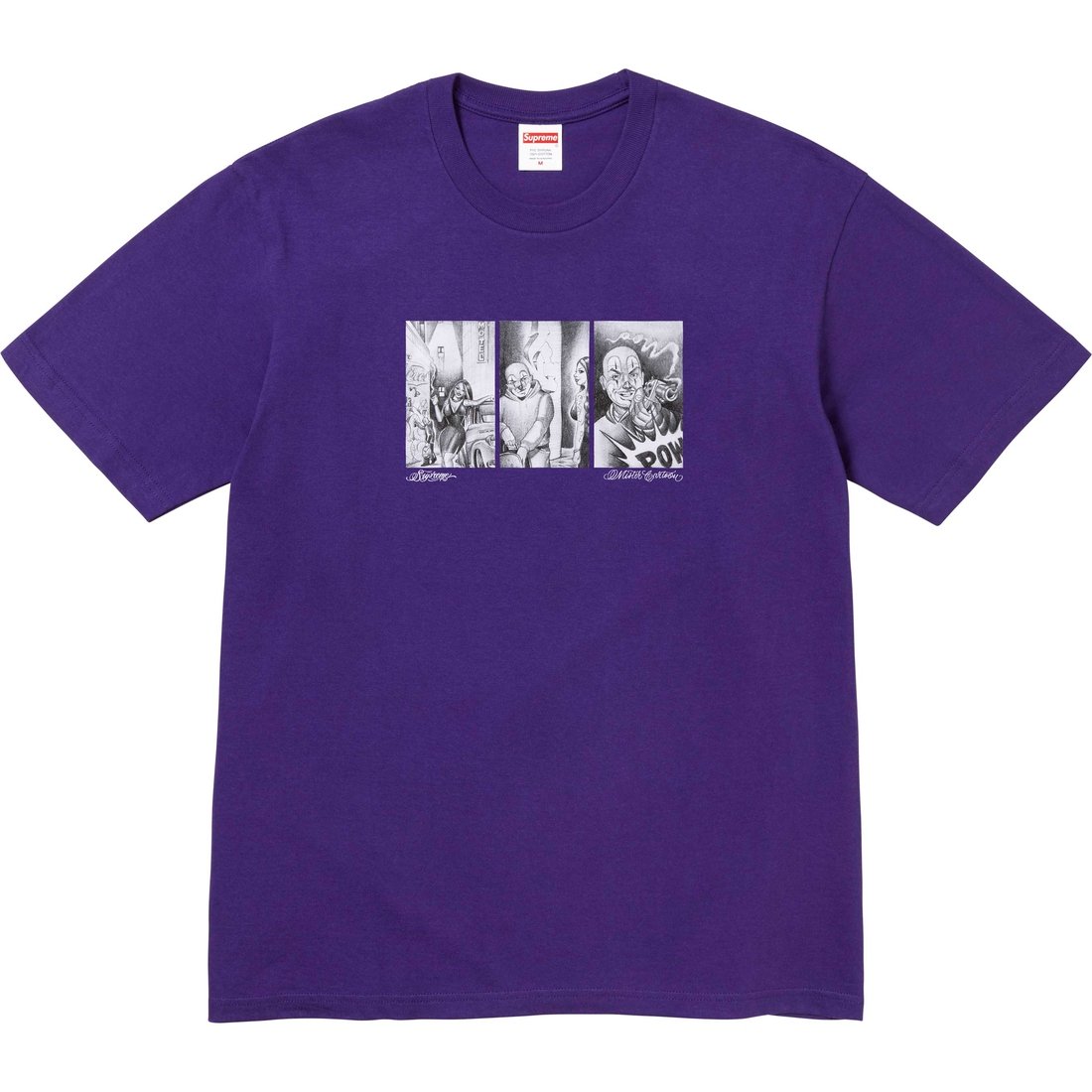 Details on Mister Cartoon Pow Tee Purple from fall winter
                                                    2024 (Price is $40)