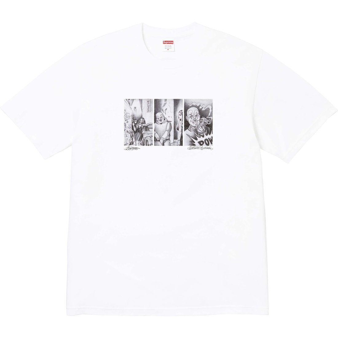 Details on Mister Cartoon Pow Tee White from fall winter
                                                    2024 (Price is $40)