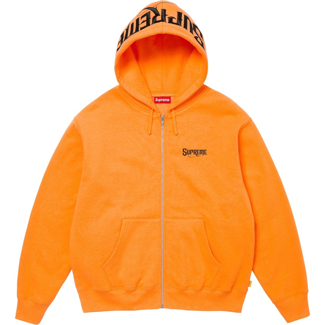 Details on Mister Cartoon Zip Up Hooded Sweatshirt Tangerine from fall winter
                                                    2024 (Price is $178)