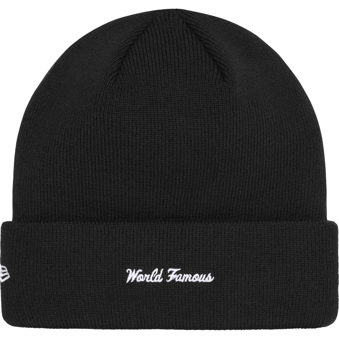 Details on New Era Box Logo Beanie Black from fall winter
                                                    2024 (Price is $44)