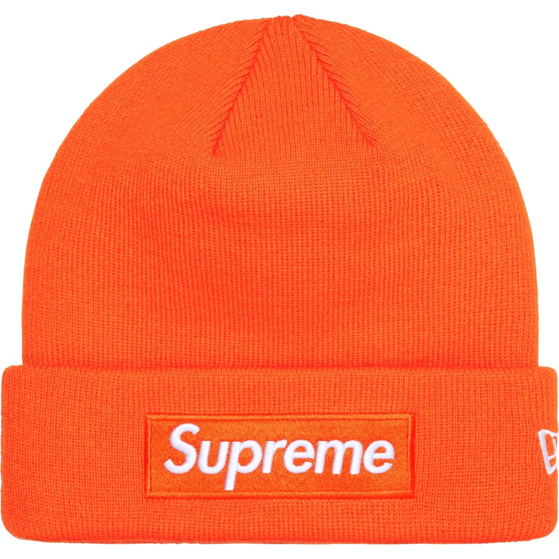 Details on New Era Box Logo Beanie Dark Orange from fall winter
                                                    2024 (Price is $44)