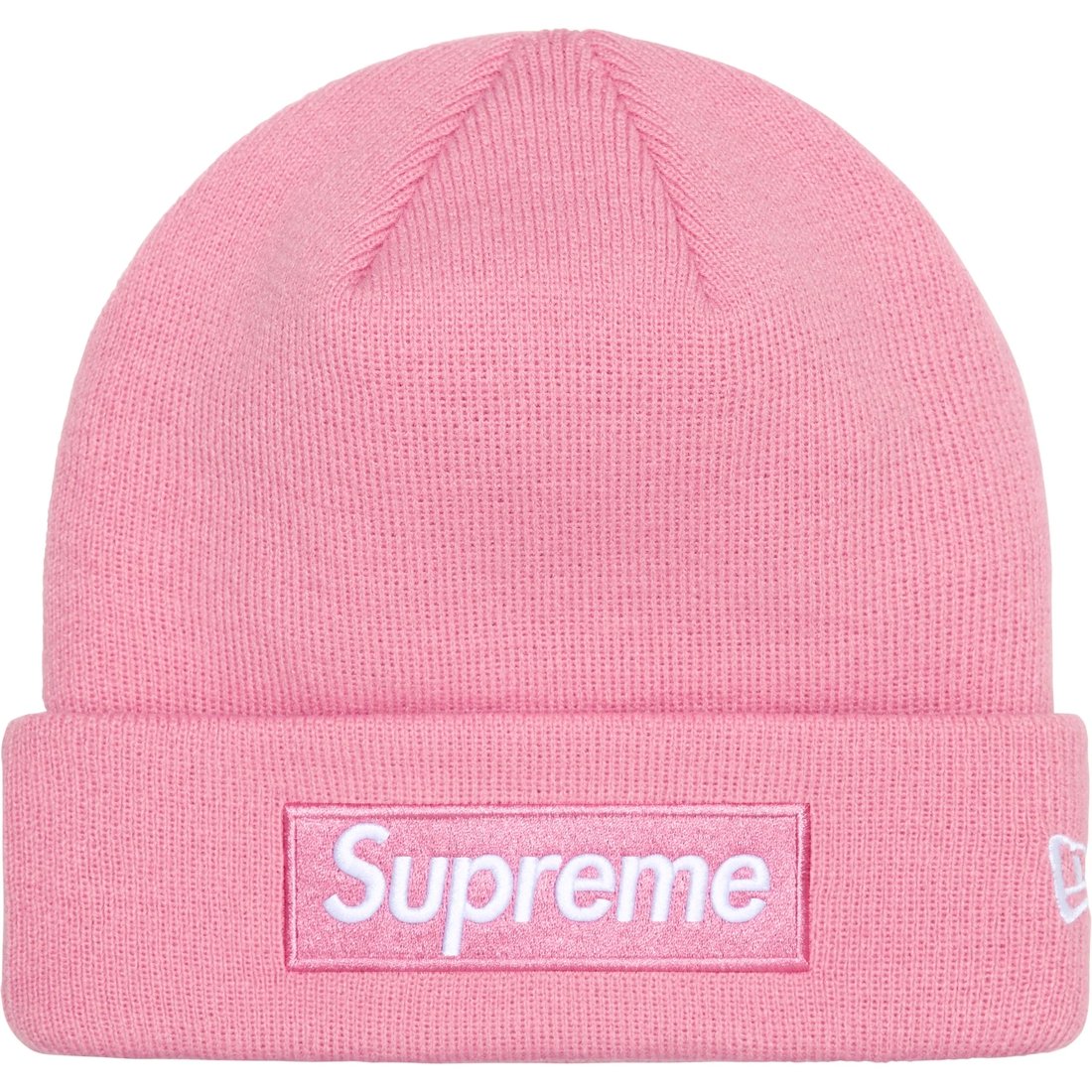 Details on New Era Box Logo Beanie Dusty Pink from fall winter
                                                    2024 (Price is $44)