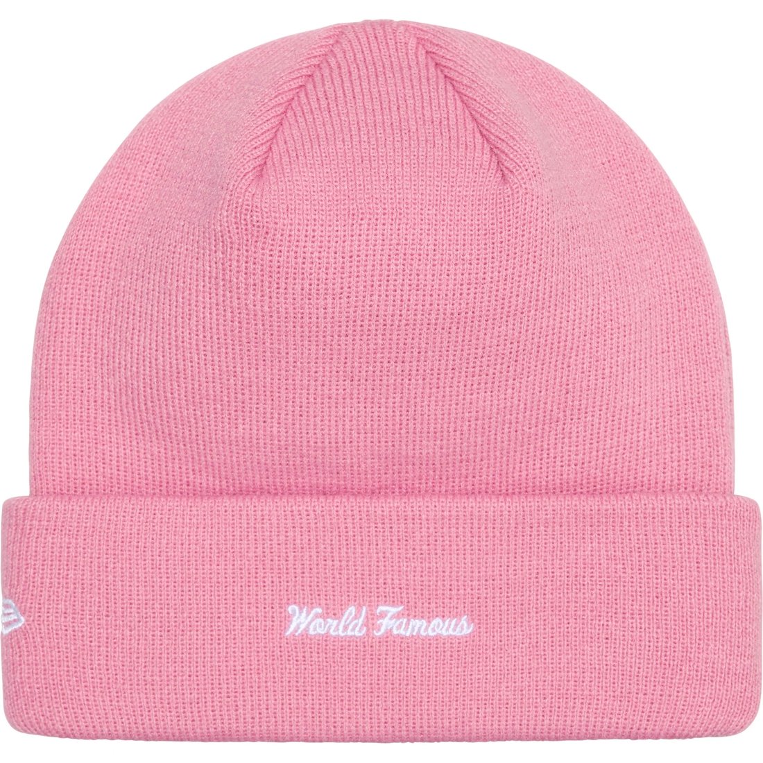 Details on New Era Box Logo Beanie Dusty Pink from fall winter
                                                    2024 (Price is $44)