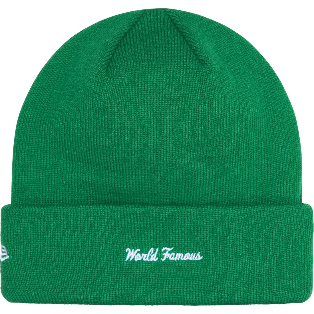 Details on New Era Box Logo Beanie Green from fall winter
                                                    2024 (Price is $44)