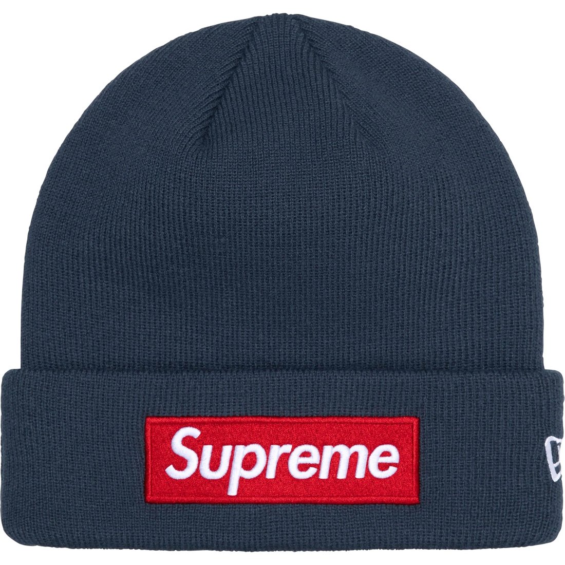 Details on New Era Box Logo Beanie Navy from fall winter
                                                    2024 (Price is $44)