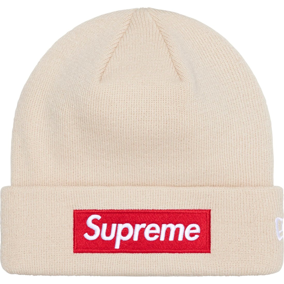 Details on New Era Box Logo Beanie Stone from fall winter
                                                    2024 (Price is $44)