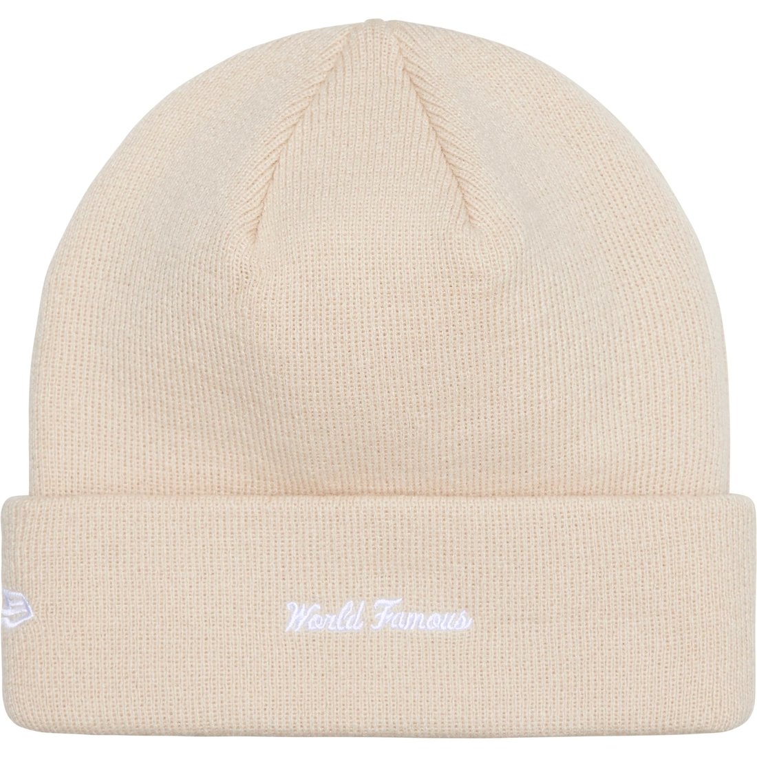 Details on New Era Box Logo Beanie Stone from fall winter
                                                    2024 (Price is $44)