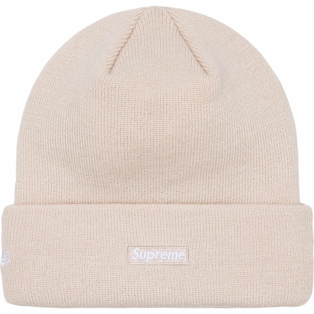 Details on New Era Script Beanie Stone from fall winter
                                                    2024 (Price is $40)