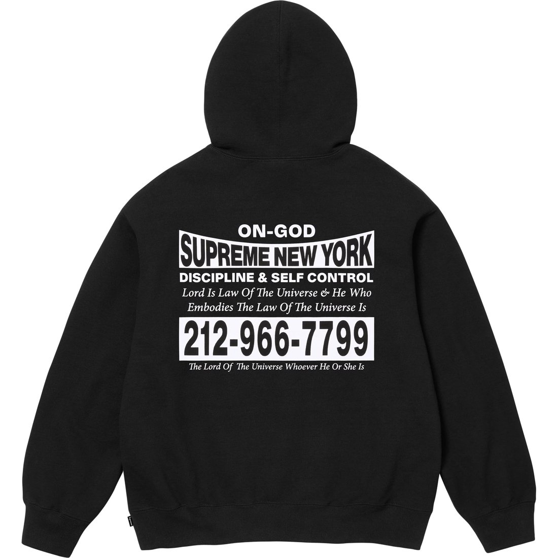 Details on On God Hooded Sweatshirt Black from fall winter
                                                    2024 (Price is $158)