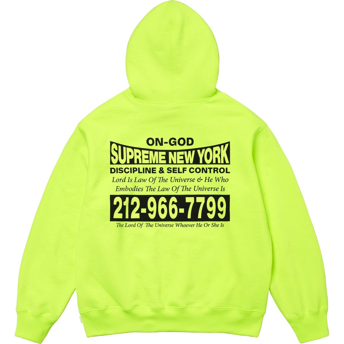 Details on On God Hooded Sweatshirt Bright Yellow from fall winter
                                                    2024 (Price is $158)