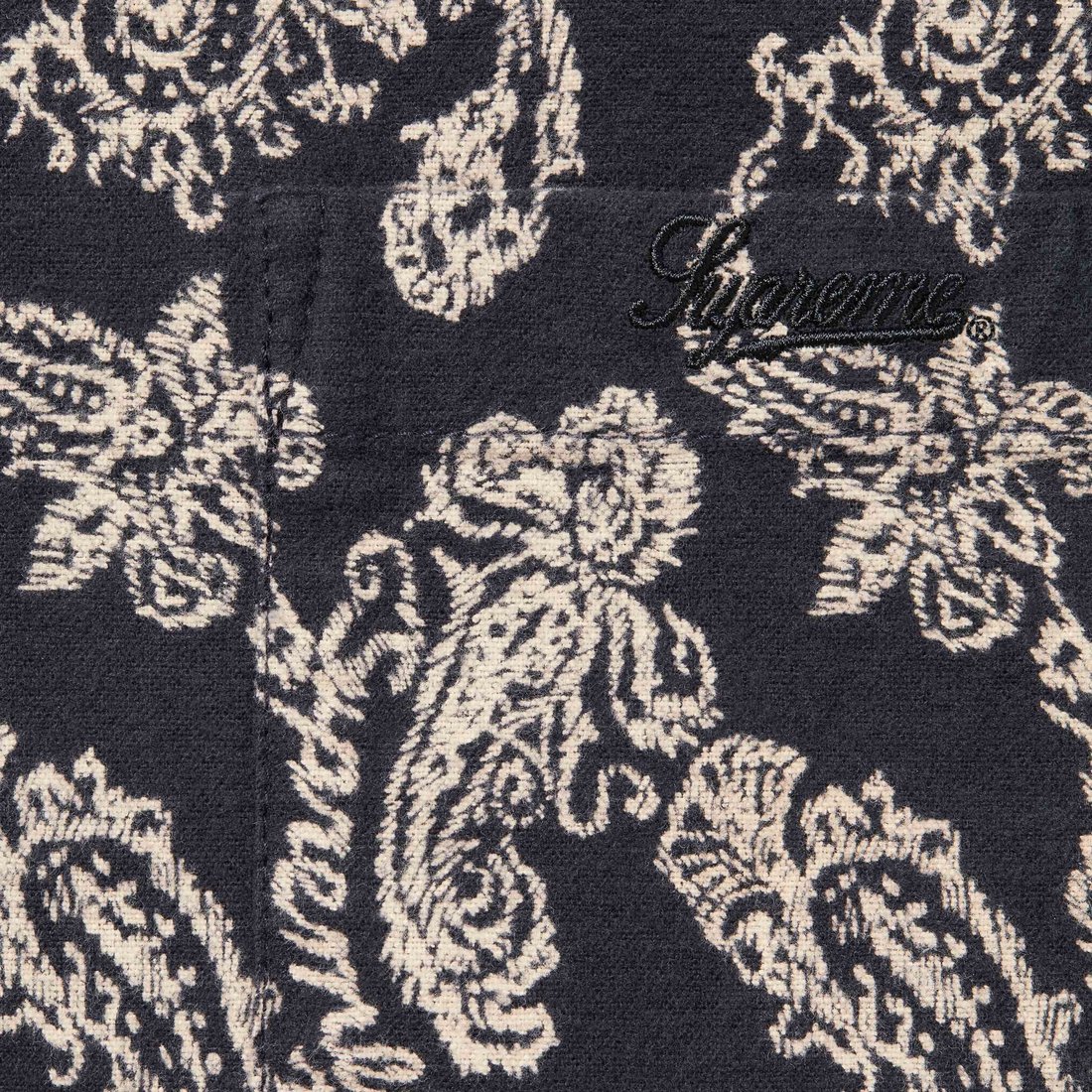 Details on Paisley Flannel Shirt Black from fall winter
                                                    2024 (Price is $148)