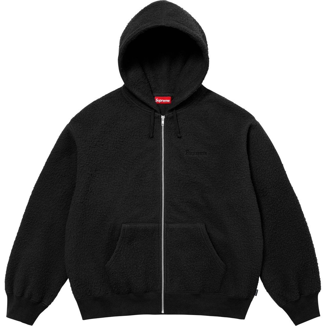 Details on Pilled Zip Up Hooded Sweatshirt Black from fall winter
                                                    2024 (Price is $178)