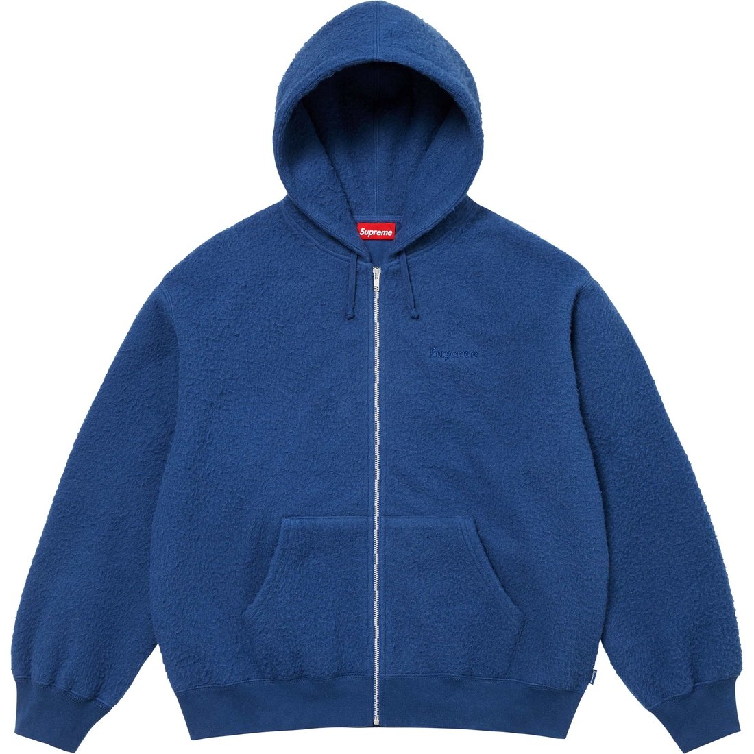 Details on Pilled Zip Up Hooded Sweatshirt Dark Royal from fall winter
                                                    2024 (Price is $178)