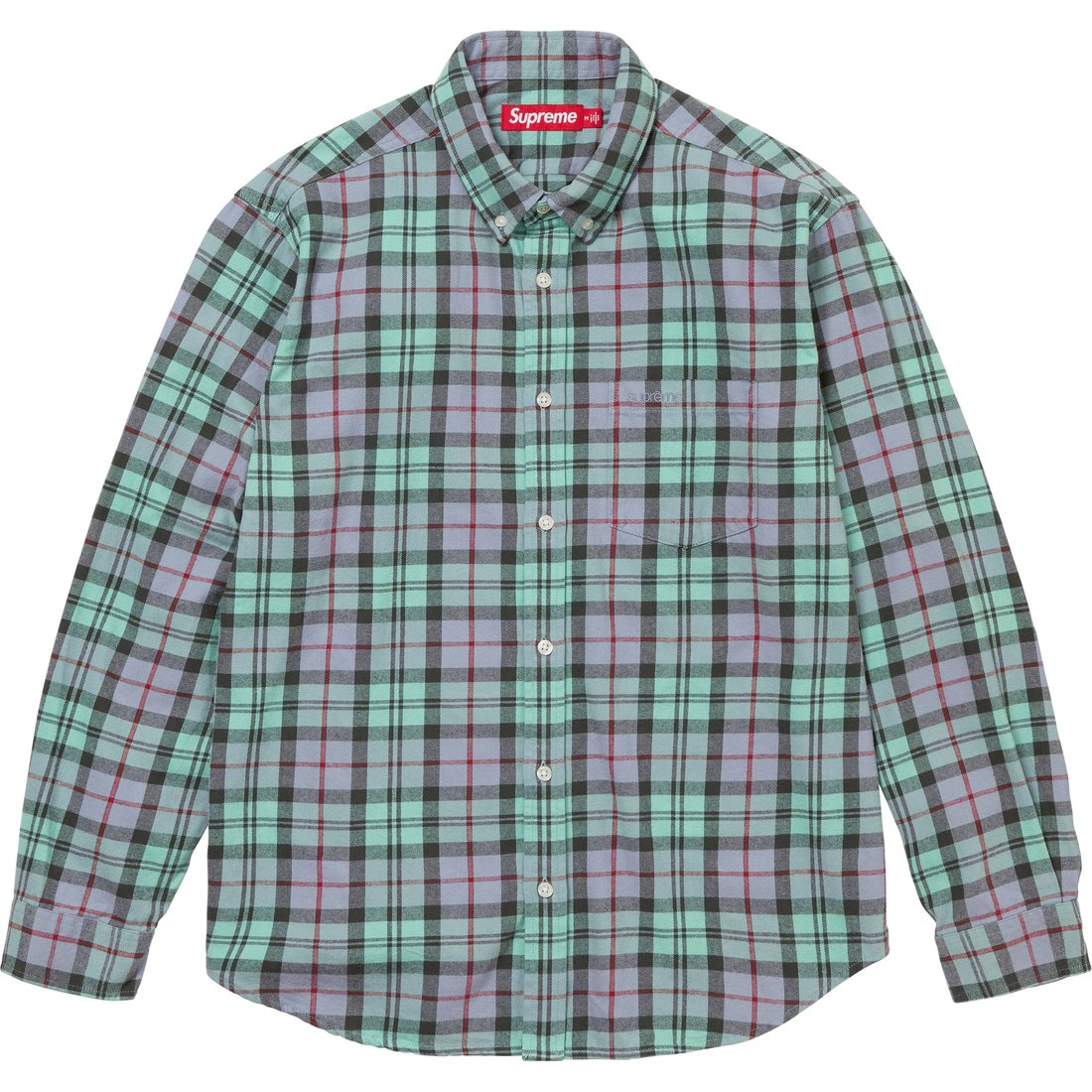 Details on Plaid Flannel Shirt Blue from fall winter
                                                    2024 (Price is $138)