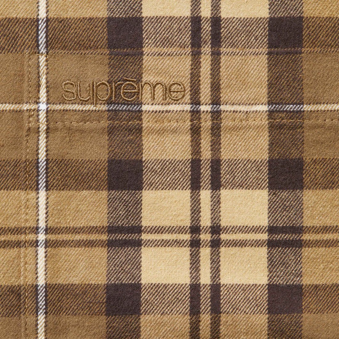 Details on Plaid Flannel Shirt Tan from fall winter
                                                    2024 (Price is $138)