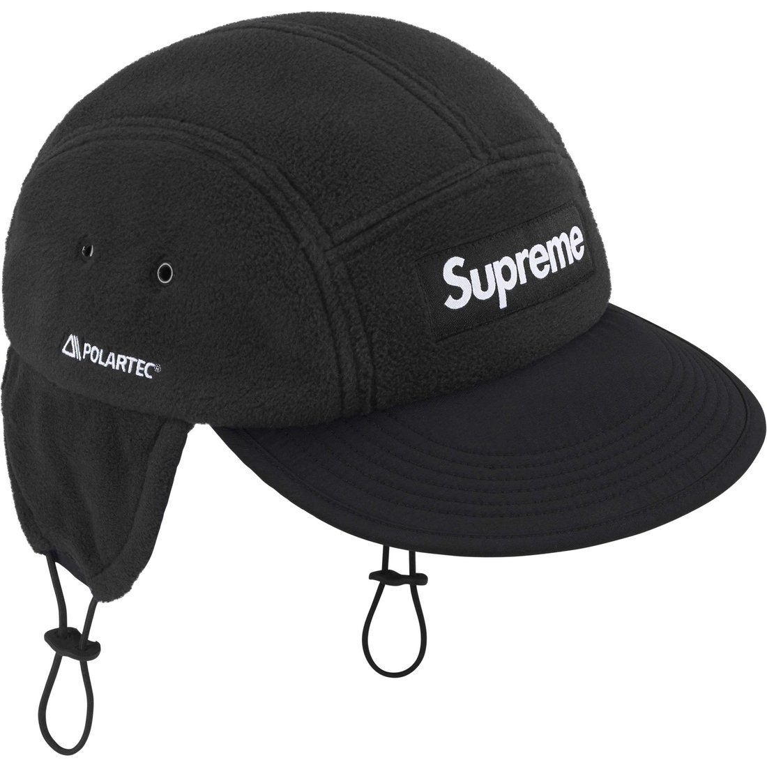 Details on Polartec Earflap Camp Cap Black from fall winter
                                                    2024 (Price is $54)