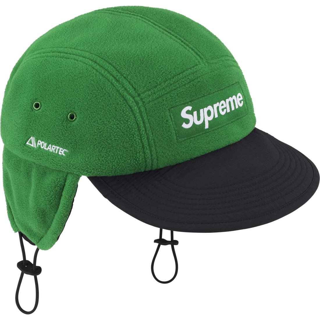 Details on Polartec Earflap Camp Cap Green from fall winter
                                                    2024 (Price is $54)