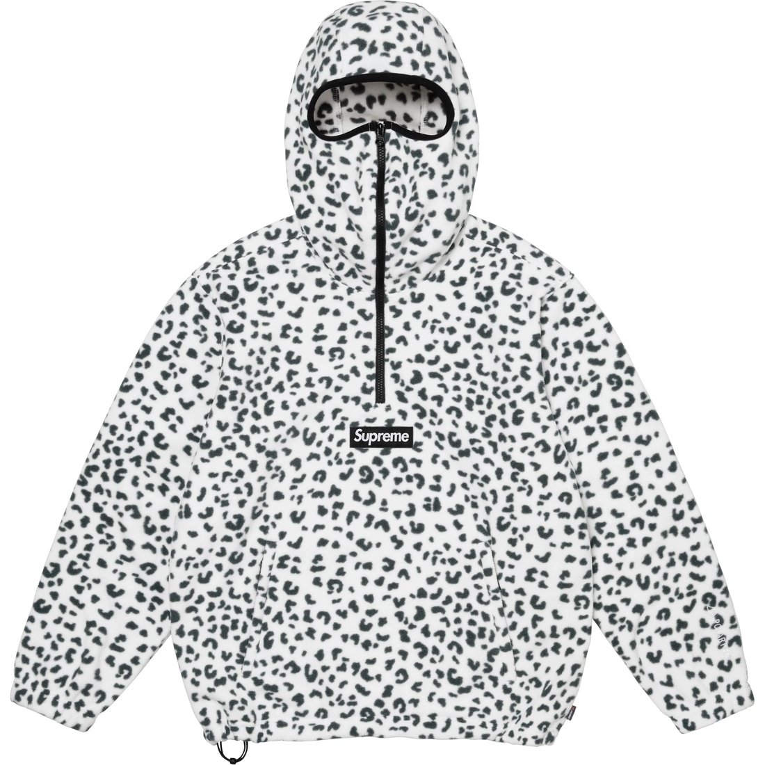 Supreme Polartec Facemask Half Zip Hooded Sweatshirt (FW24) - Leopard - $148