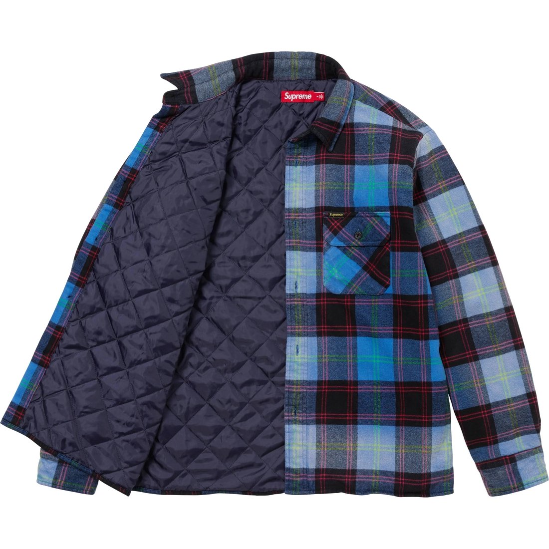 Details on Quilted Plaid Shirt Blue from fall winter
                                                    2024 (Price is $158)