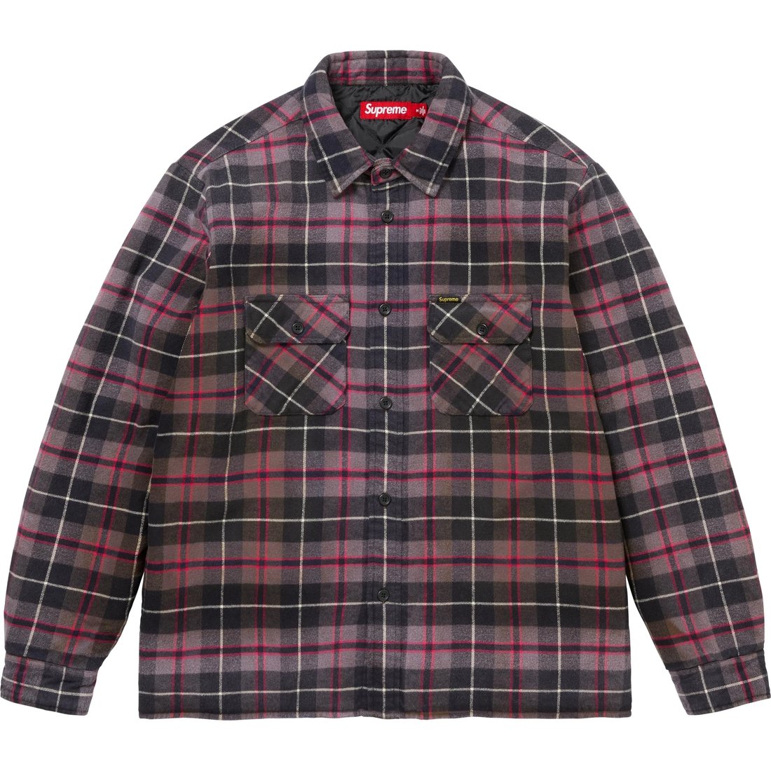 Details on Quilted Plaid Shirt Grey from fall winter
                                                    2024 (Price is $158)