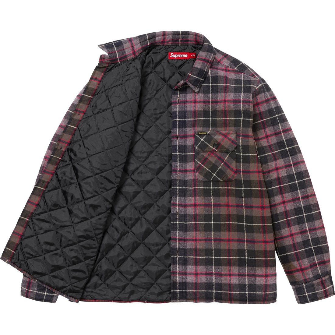 Details on Quilted Plaid Shirt Grey from fall winter
                                                    2024 (Price is $158)