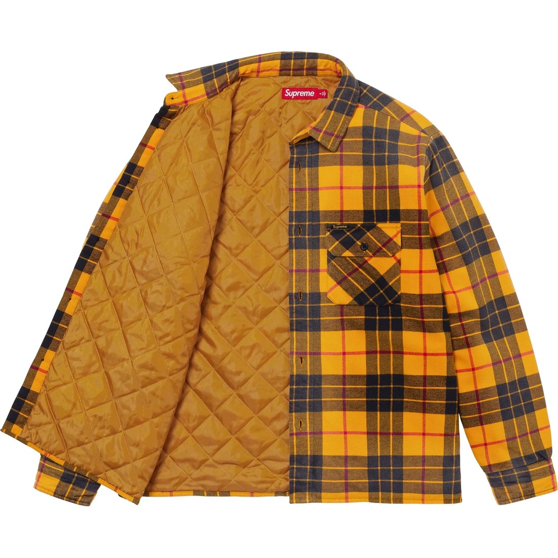 Details on Quilted Plaid Shirt Yellow from fall winter
                                                    2024 (Price is $158)