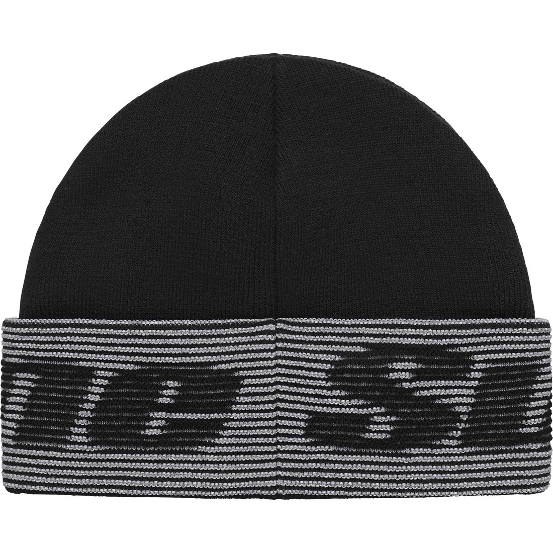 Details on Reflective Jacquard Beanie Black from fall winter
                                                    2024 (Price is $40)