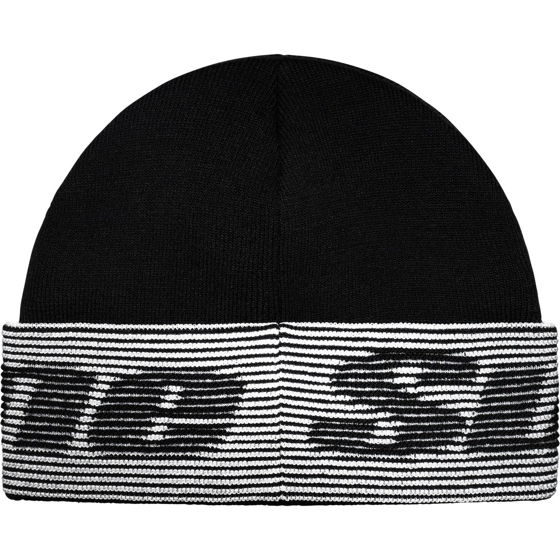 Details on Reflective Jacquard Beanie Black from fall winter
                                                    2024 (Price is $40)