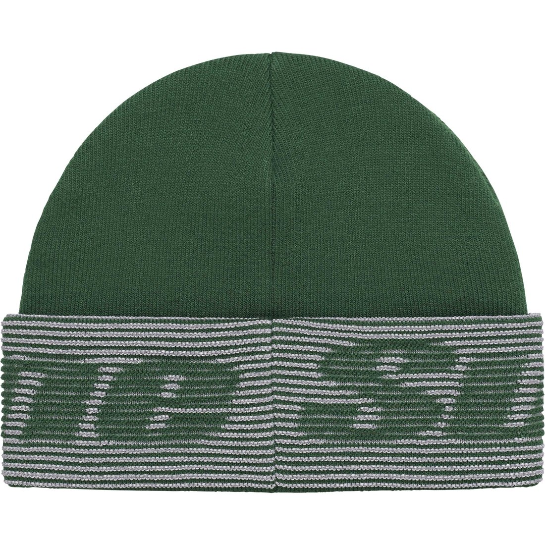 Details on Reflective Jacquard Beanie Dark Green from fall winter
                                                    2024 (Price is $40)