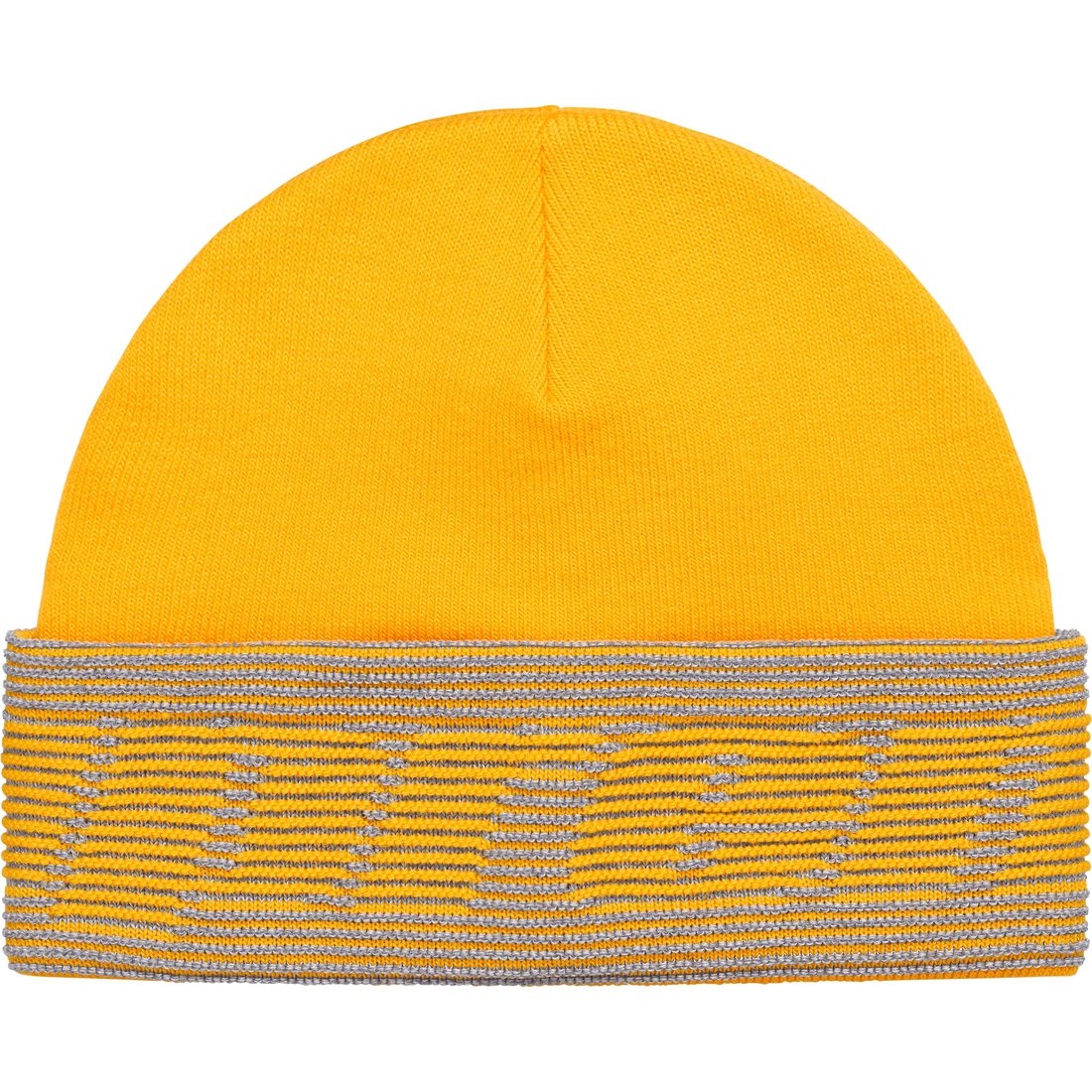 Details on Reflective Jacquard Beanie Mustard from fall winter
                                                    2024 (Price is $40)