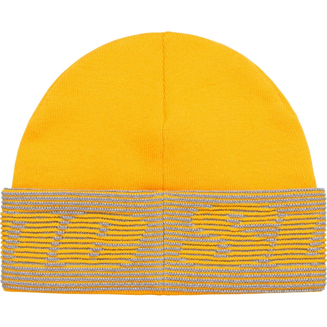 Details on Reflective Jacquard Beanie Mustard from fall winter
                                                    2024 (Price is $40)