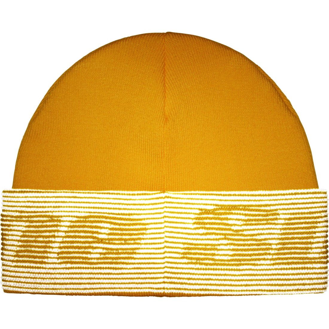 Details on Reflective Jacquard Beanie Mustard from fall winter
                                                    2024 (Price is $40)