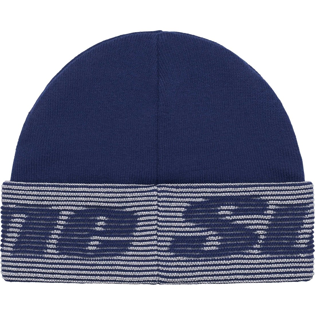 Details on Reflective Jacquard Beanie Navy from fall winter
                                                    2024 (Price is $40)