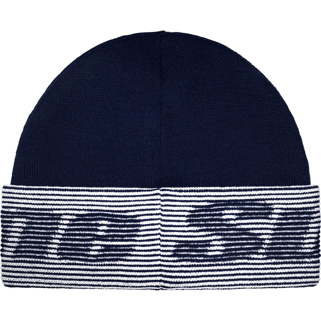 Details on Reflective Jacquard Beanie Navy from fall winter
                                                    2024 (Price is $40)