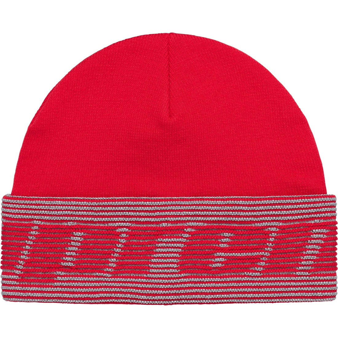 Details on Reflective Jacquard Beanie Red from fall winter
                                                    2024 (Price is $40)