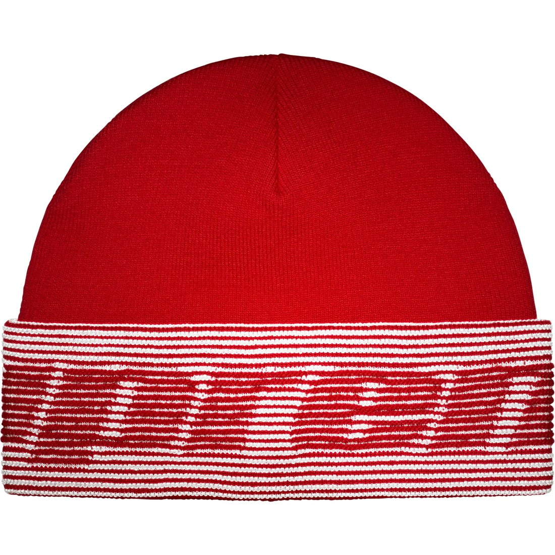 Details on Reflective Jacquard Beanie Red from fall winter
                                                    2024 (Price is $40)