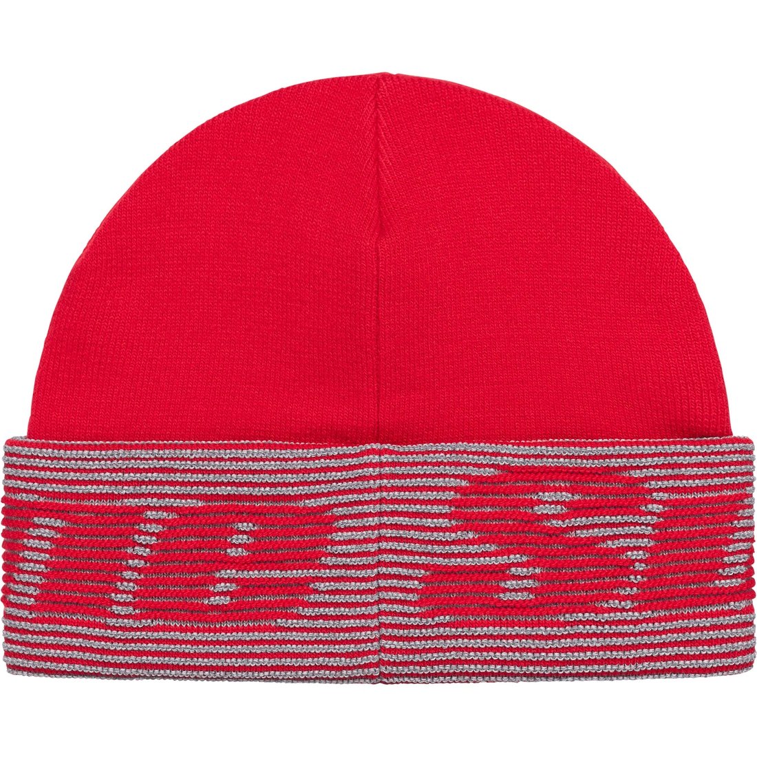 Details on Reflective Jacquard Beanie Red from fall winter
                                                    2024 (Price is $40)