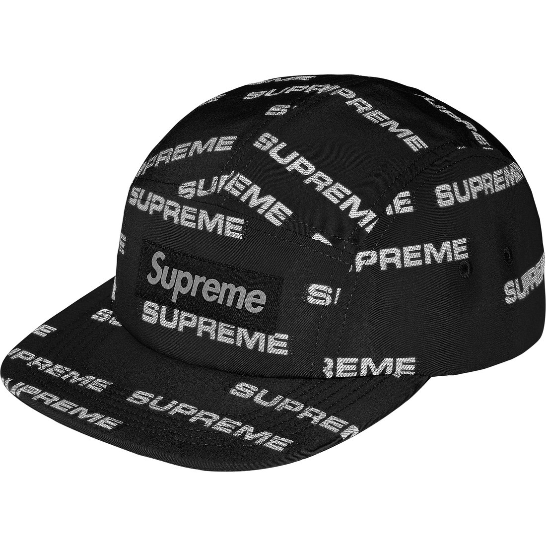 Details on Reflective Jacquard Camp Cap Black from fall winter
                                                    2024 (Price is $58)