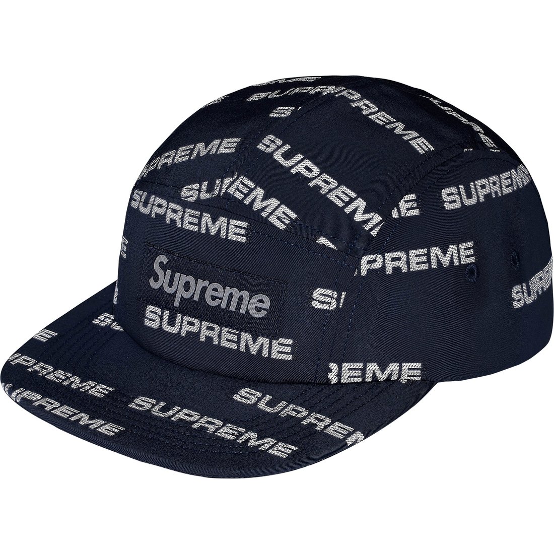 Details on Reflective Jacquard Camp Cap Navy from fall winter
                                                    2024 (Price is $58)