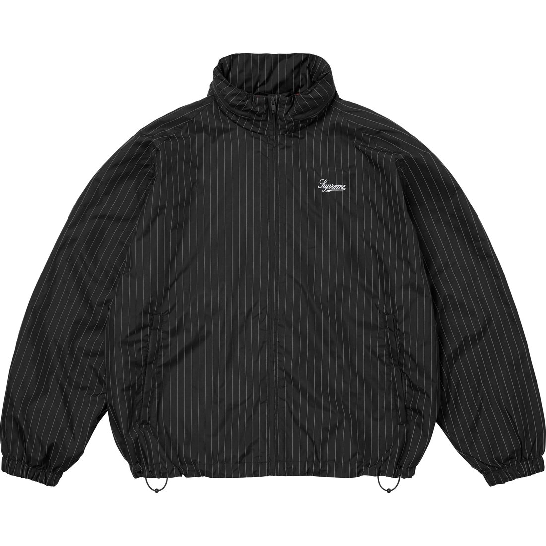 Details on Reflective Pinstripe Track Jacket Black from fall winter
                                                    2024 (Price is $178)