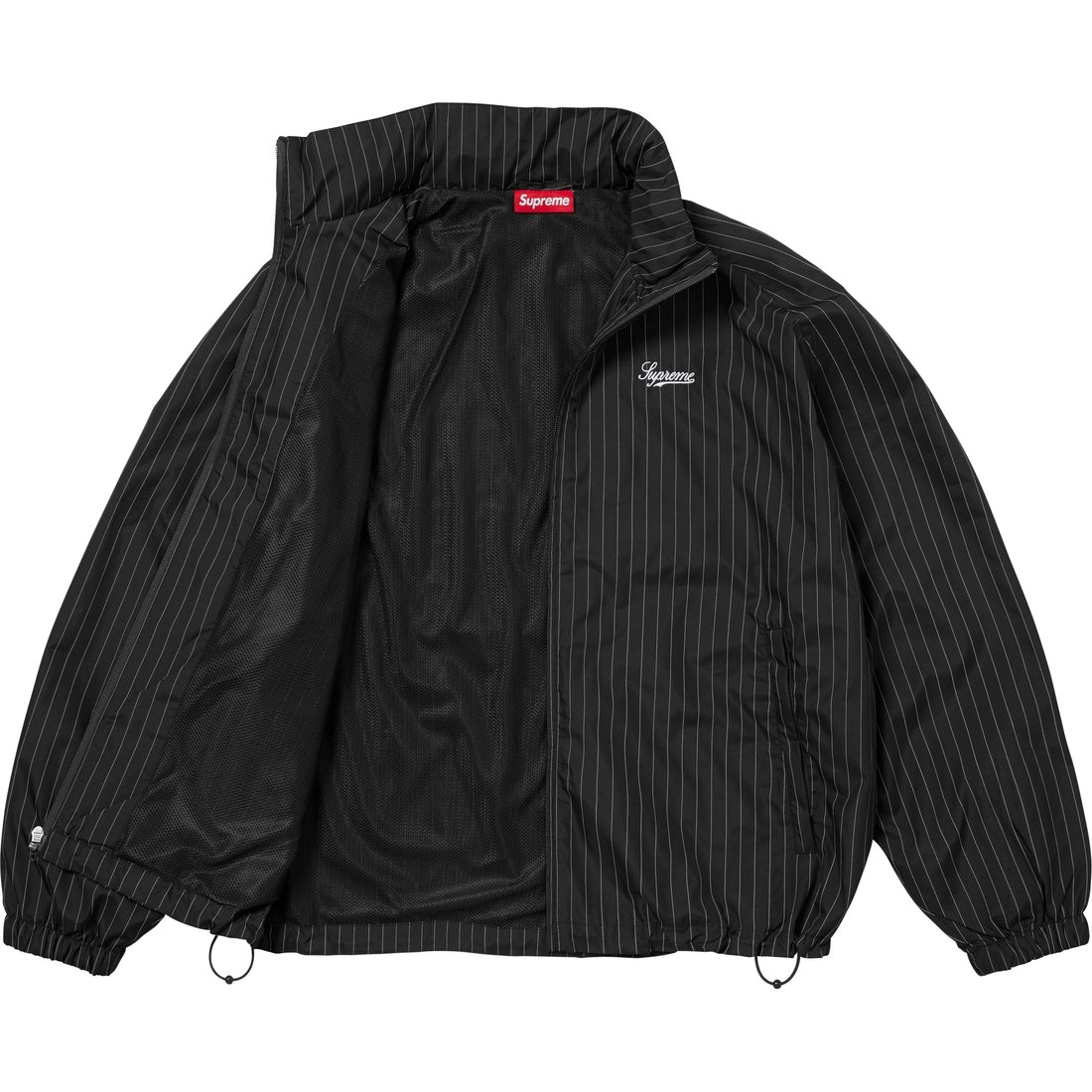 Details on Reflective Pinstripe Track Jacket Black from fall winter
                                                    2024 (Price is $178)