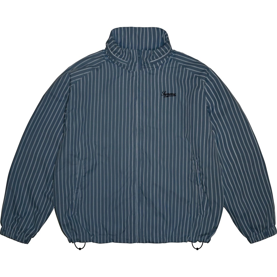 Details on Reflective Pinstripe Track Jacket Light Blue from fall winter
                                                    2024 (Price is $178)