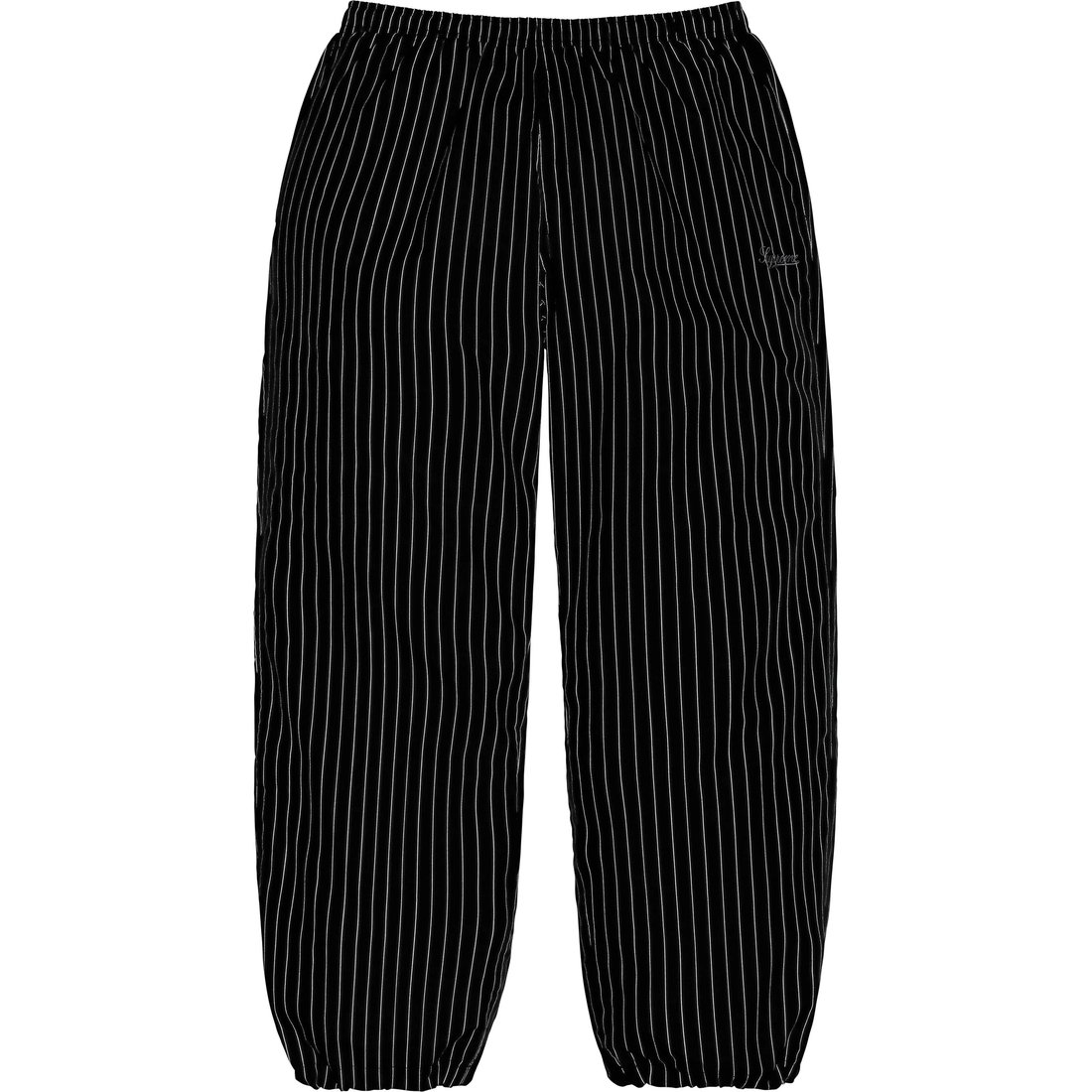 Details on Reflective Pinstripe Track Pant Black from fall winter
                                                    2024 (Price is $148)