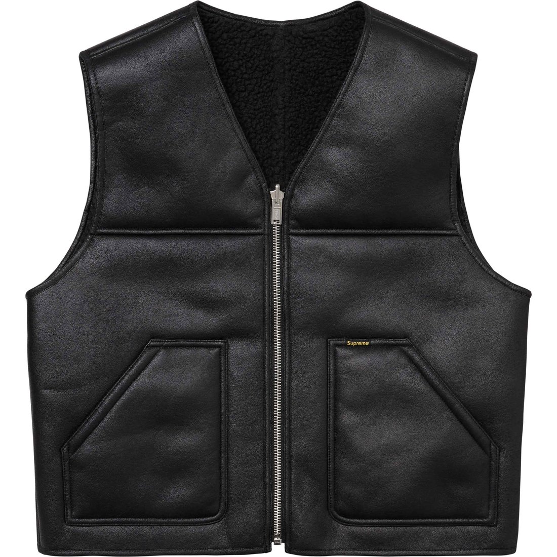 Details on Reversible Faux Shearling Vest Black from fall winter
                                                    2024 (Price is $188)